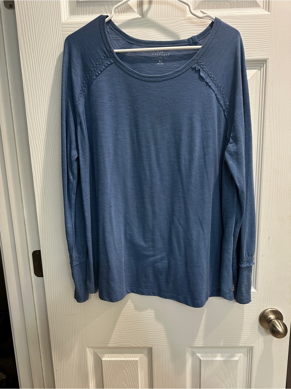 new directions Blue Long Sleeve Scoop Neck Tee